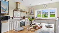The kitchen also treats you to wonderful countryside views. The perfect view to wash up to.
