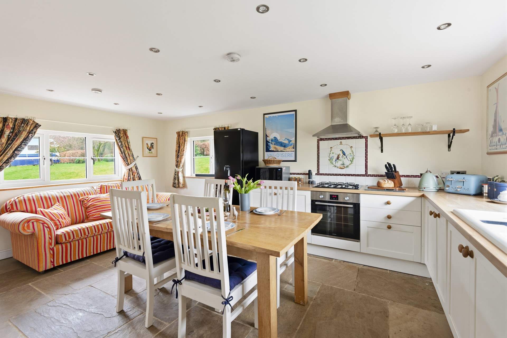 Many a feast can be enjoyed at this table.