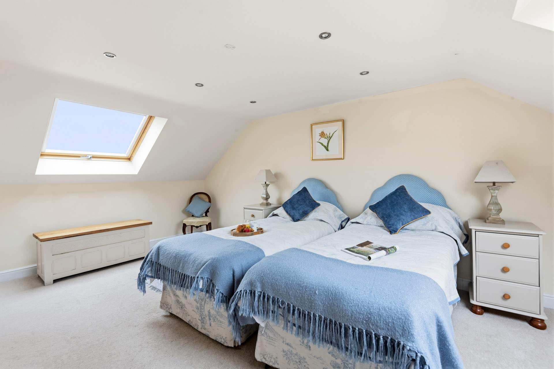 Bedroom 2 is home to this charming twin configuration.