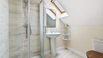 The shower-room ensuite is fully equipped with this glorious shower cubicle.
