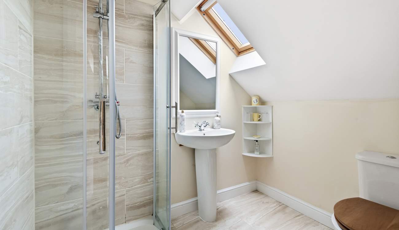 The shower-room ensuite is fully equipped with this glorious shower cubicle.