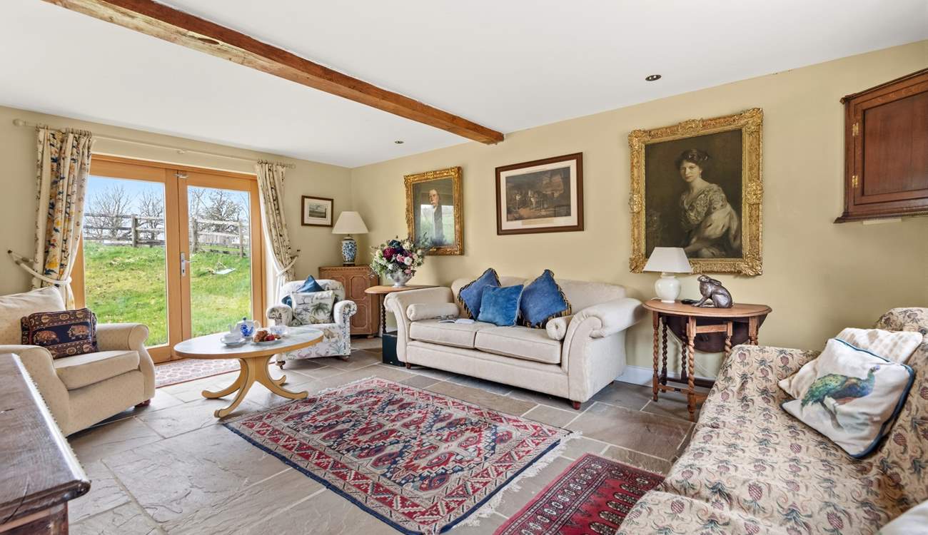 The sitting-room is characterful, charming and cosy.