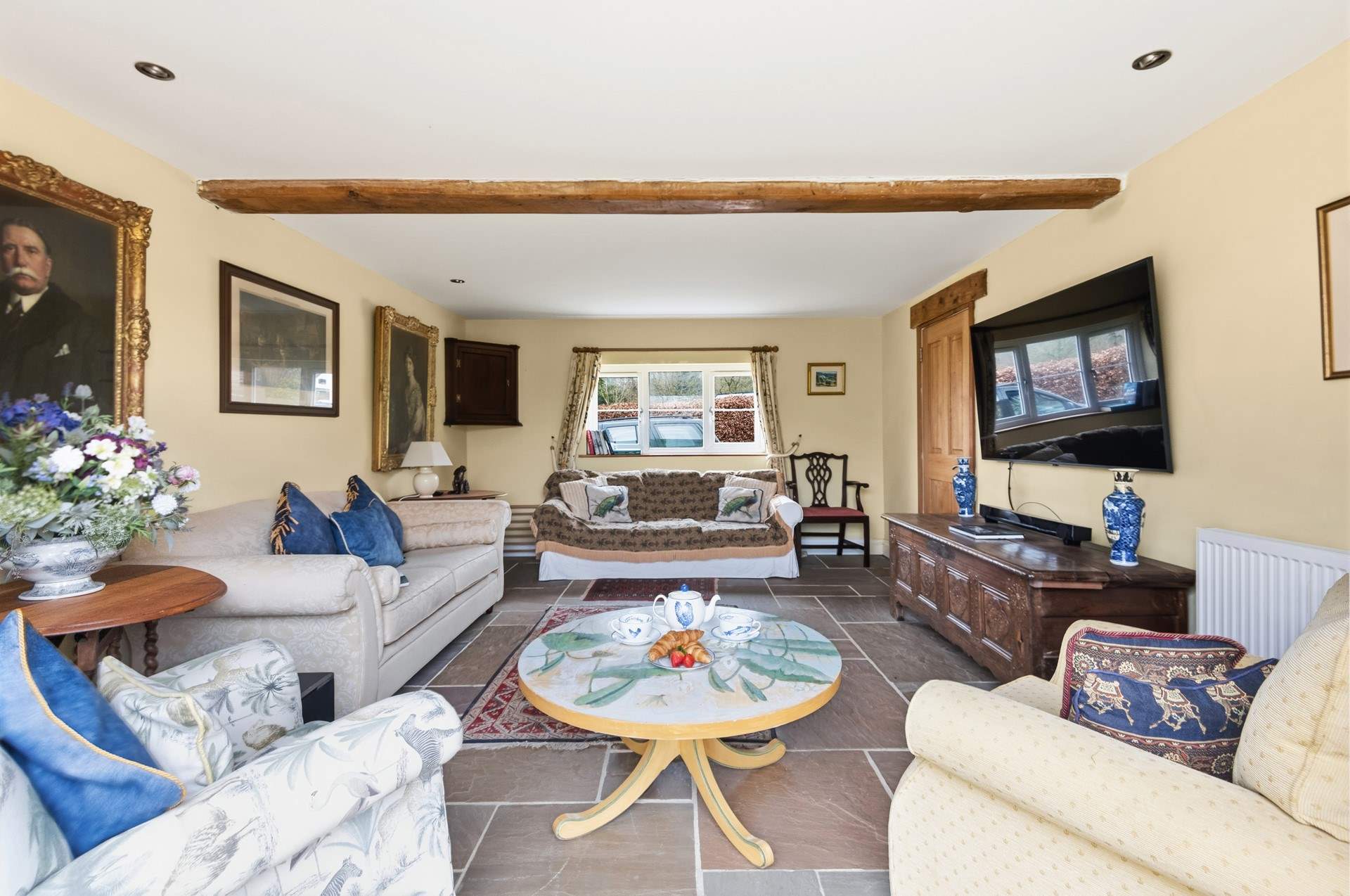 Looking into the sitting-room from the patio-area.