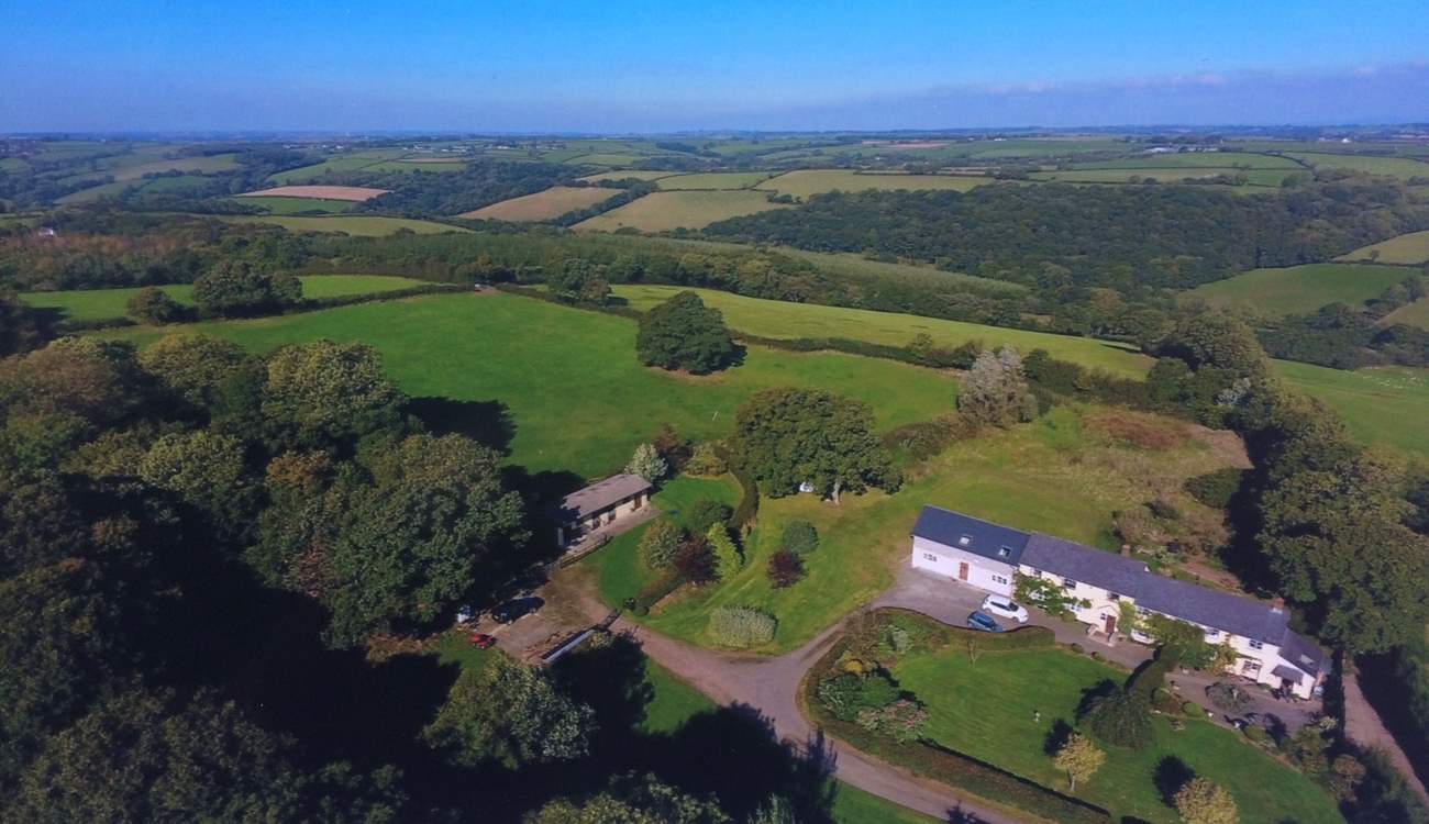 The aerial view of the Northleigh estate shows how vast and beautiful the countryside which surrounds you is.