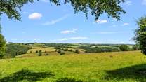Rolling countryside as far as the eye can see, beautiful.