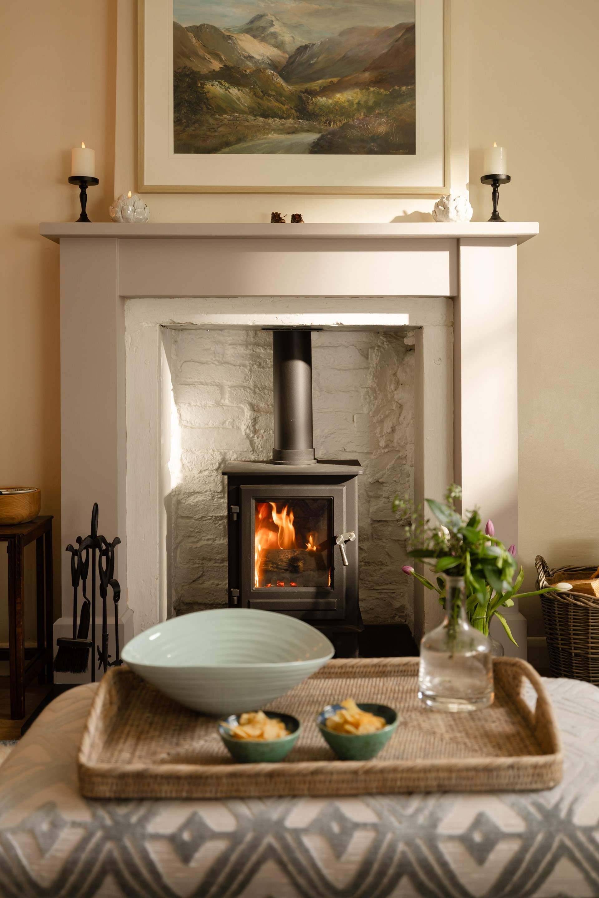 At the end of a busy day curl up in front of a roaring fire.