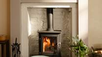 At the end of a busy day curl up in front of a roaring fire.