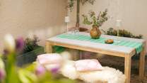 The courtyard is made for al fresco dining.