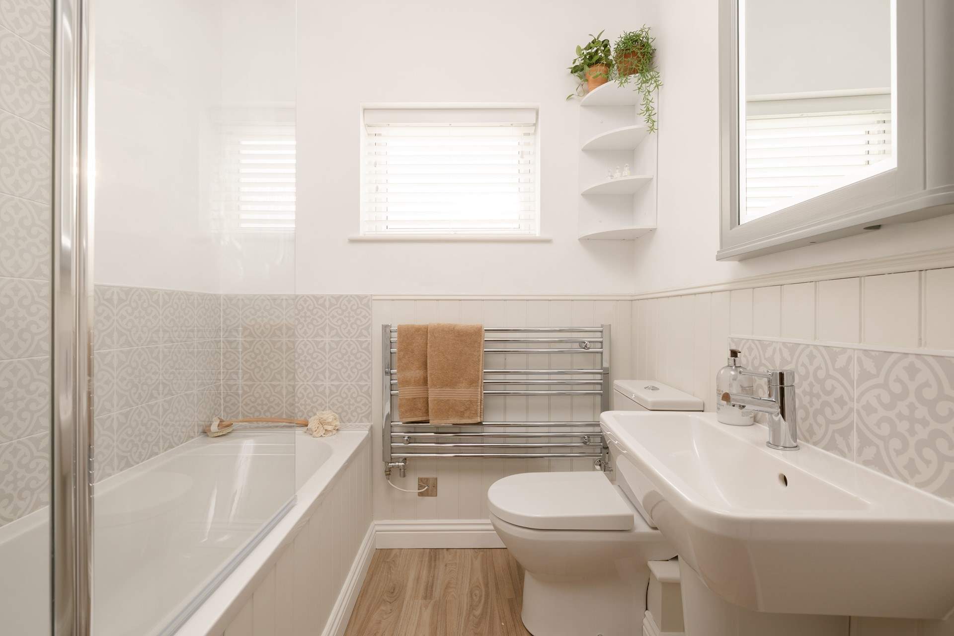 The modern bathroom.