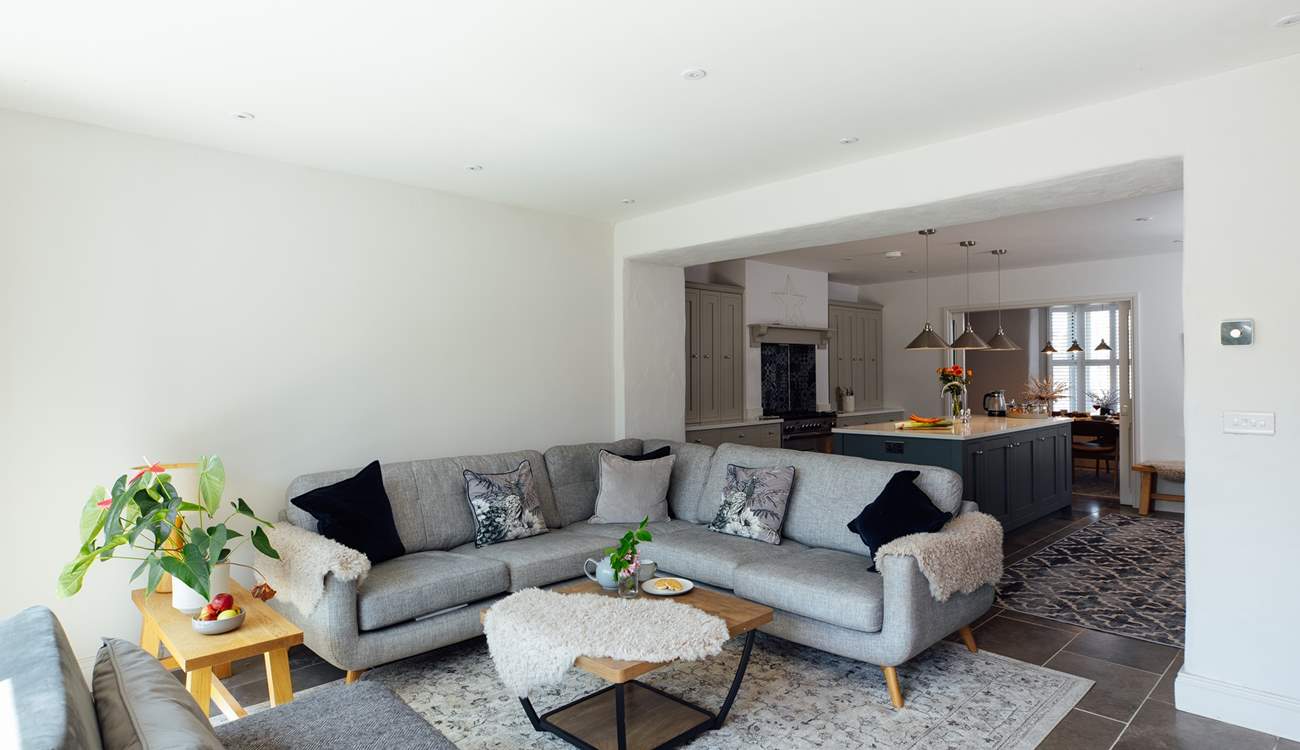 Open plan living is ideal for get togethers. 