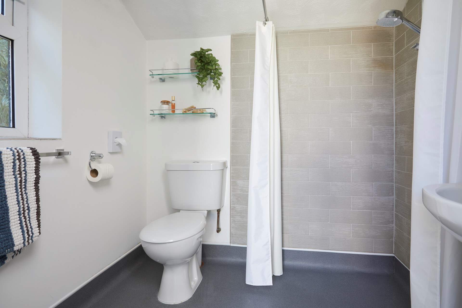 The wet-room is located on the ground floor.