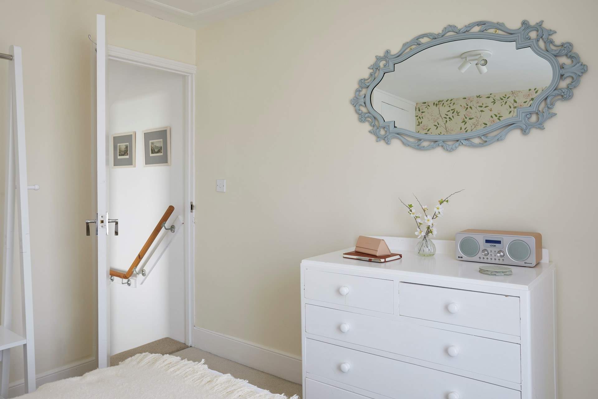 There are two steps off the small landing-area leading into the double bedroom.