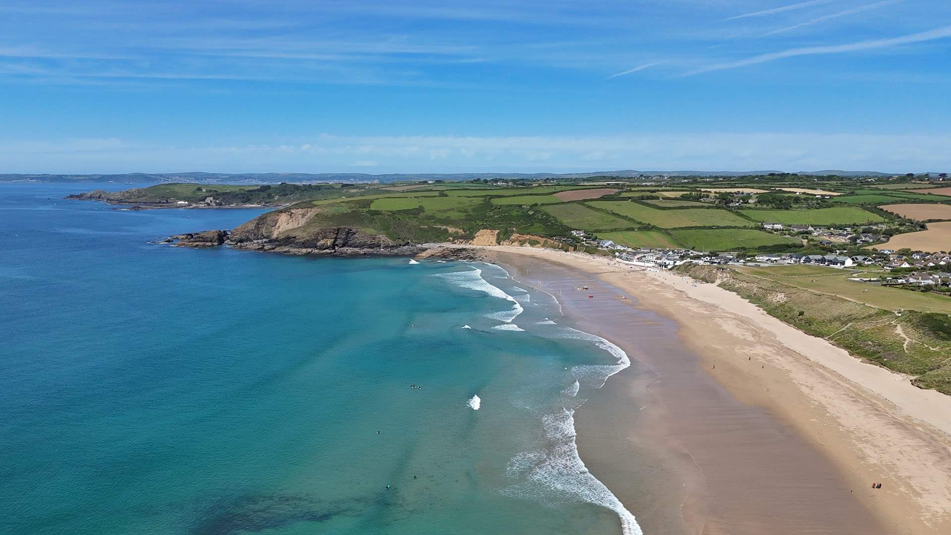 Praa Sands, a sought after destination, only a 5 minute drive from Larkspur Cottage.
