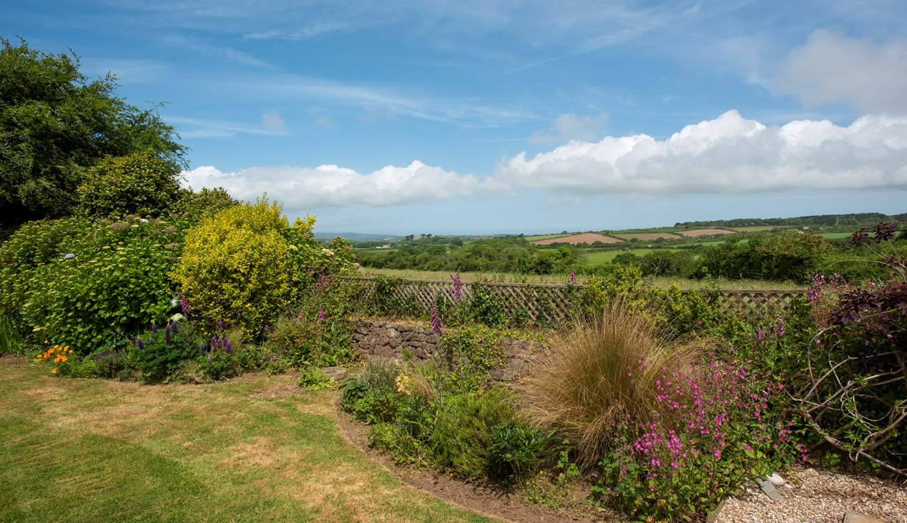 Views of the countryside from this delightful garden.