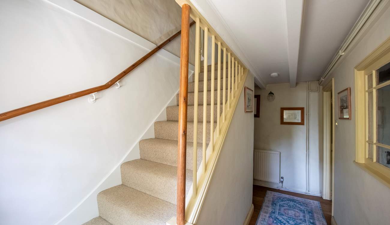 Heading upstairs.