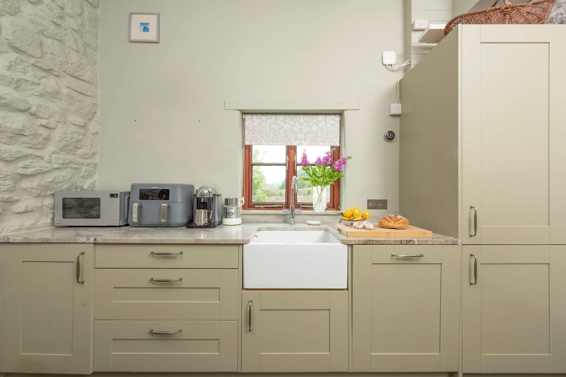 Step down to the lower level of this beautiful kitchen.