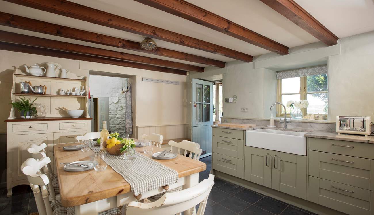 Enjoy leisurely breakfasts under the original beams.