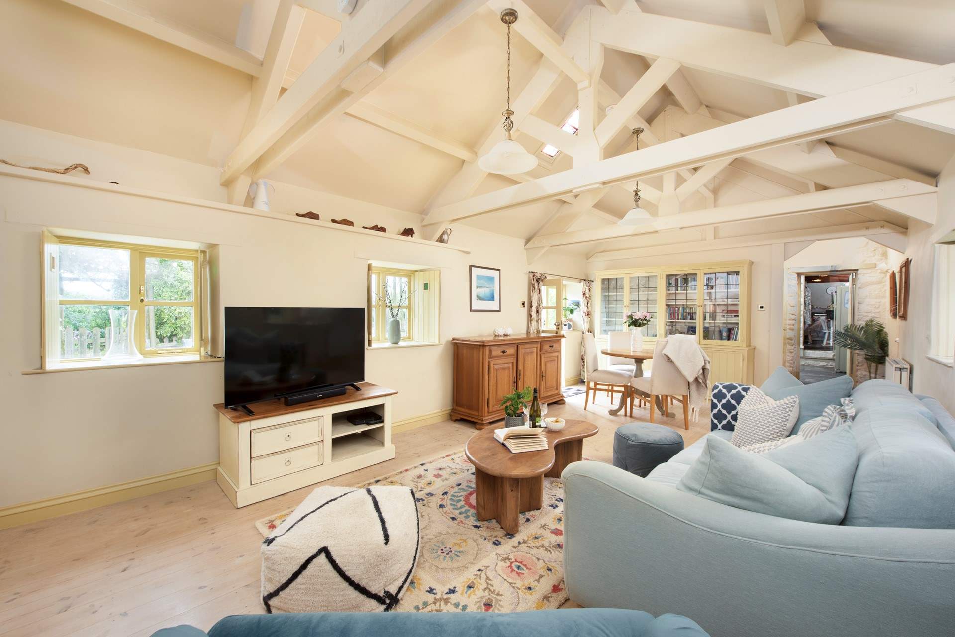 Snuggle on the sofa and enjoy a movie for a cosy night in.