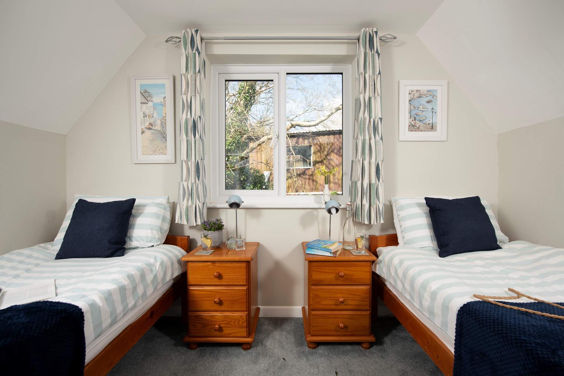 The twin bedroom is set on the first floor.