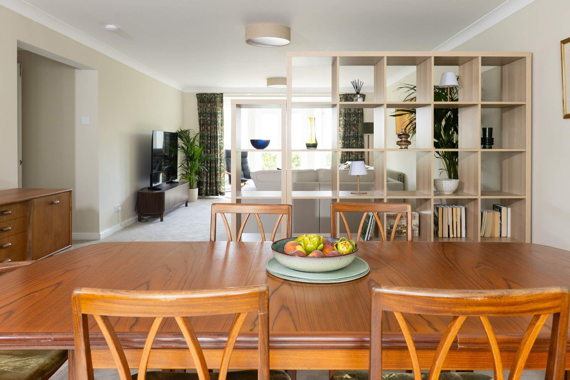 The large living space spans the width of the building. 