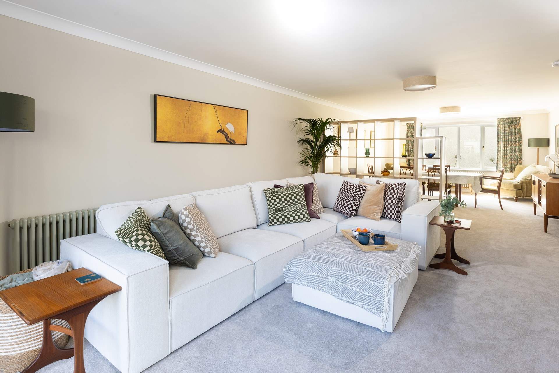 The large light and airy living space. 