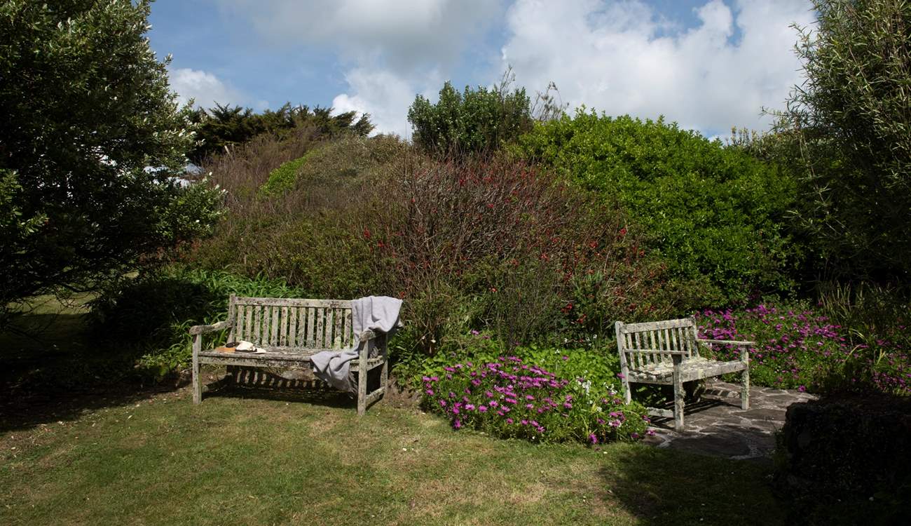 There are plenty of ideal spots for reading or picnics in the garden.