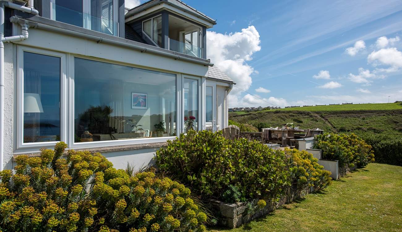 Enjoy the outlook from the enormous windows.