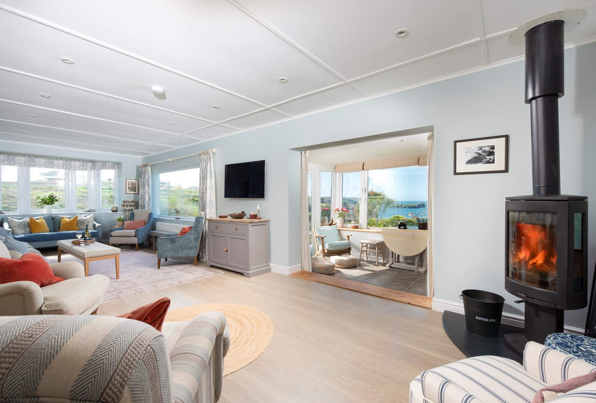 Enjoy almost panoramic views of Polurrian Cove.