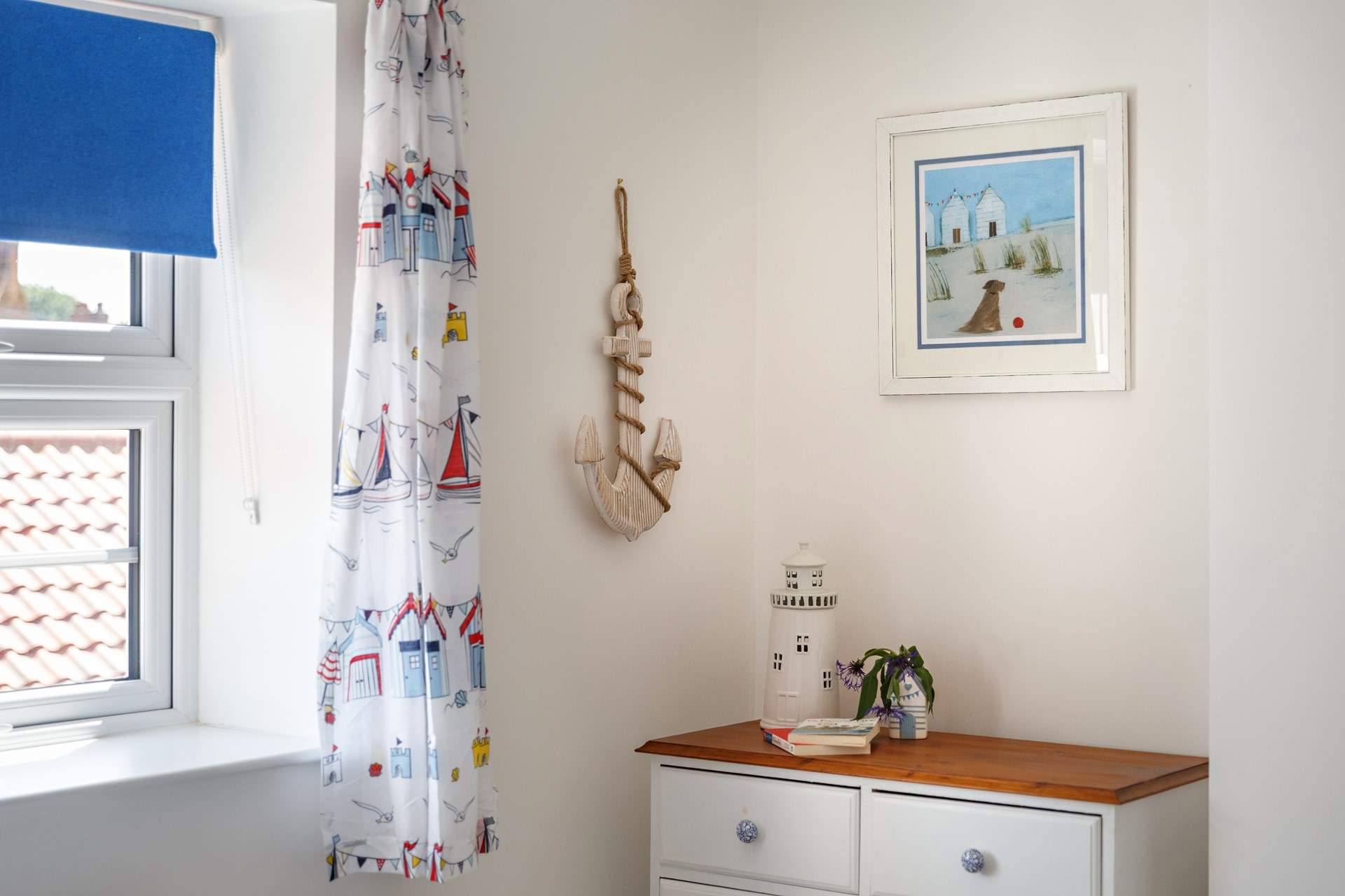 The nautical theme is evident throughout Bee's Cottage.