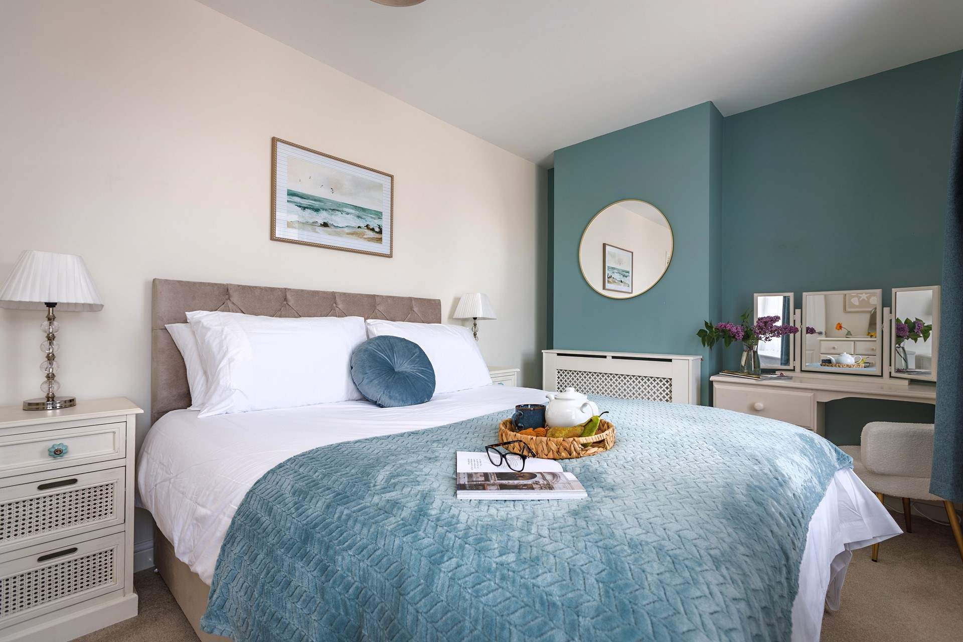 Bedroom 1 has a sumptuous king-size bed.