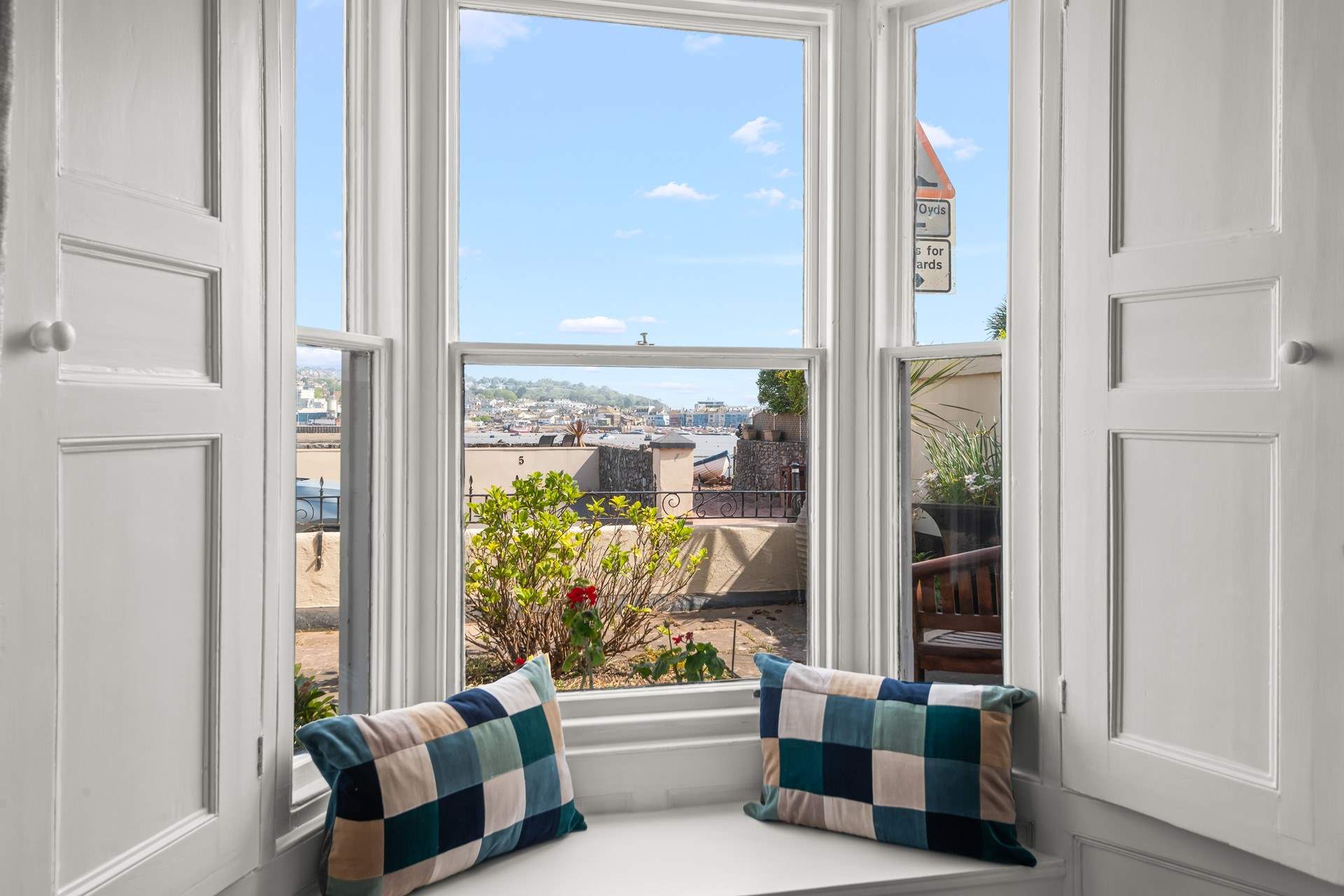The view from your sitting-room is out over to the beach and sea beyond.