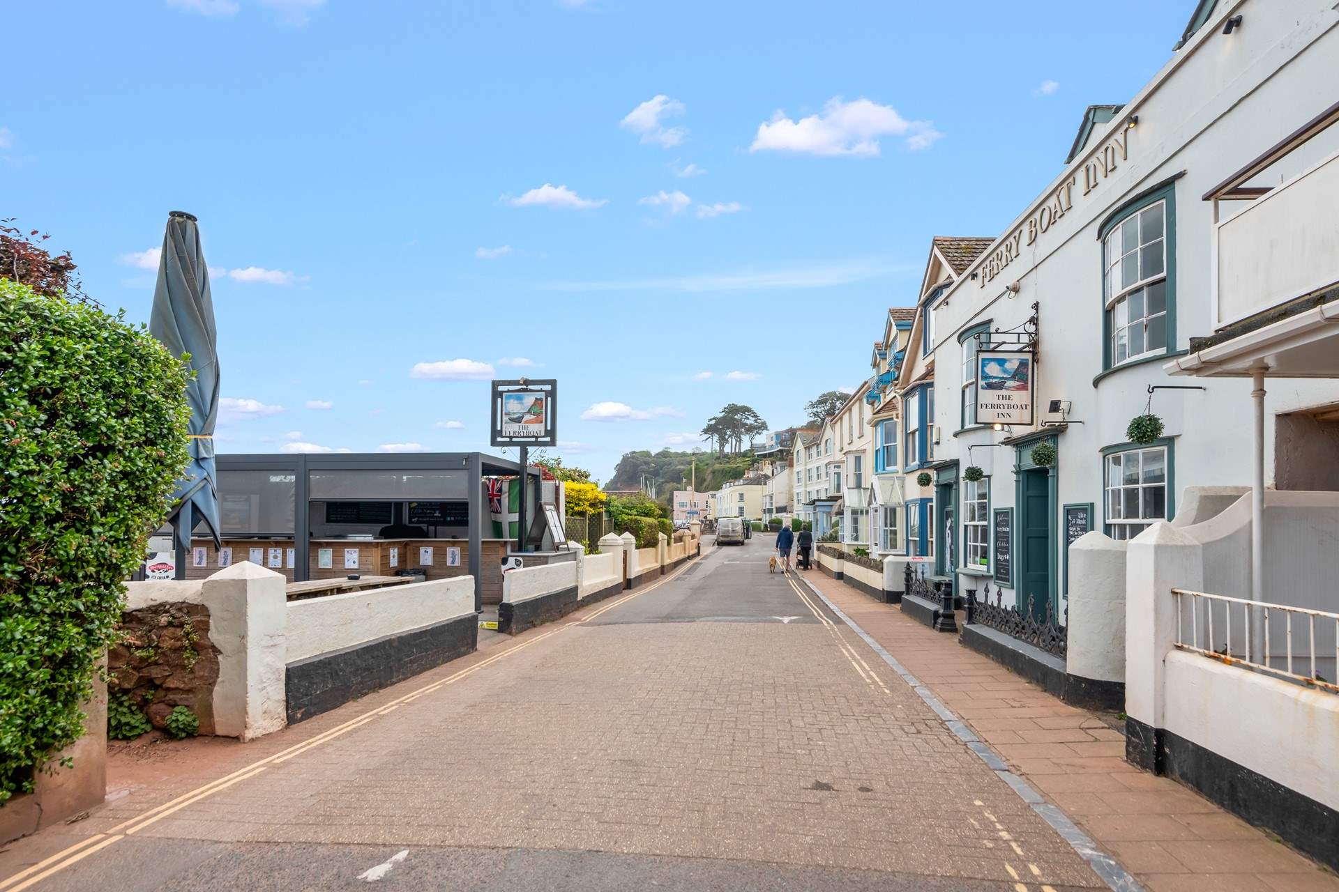 Looking along the main street - where The Sandy Den can be found on the right.