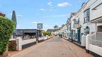 Looking along the main street - where The Sandy Den can be found on the right.