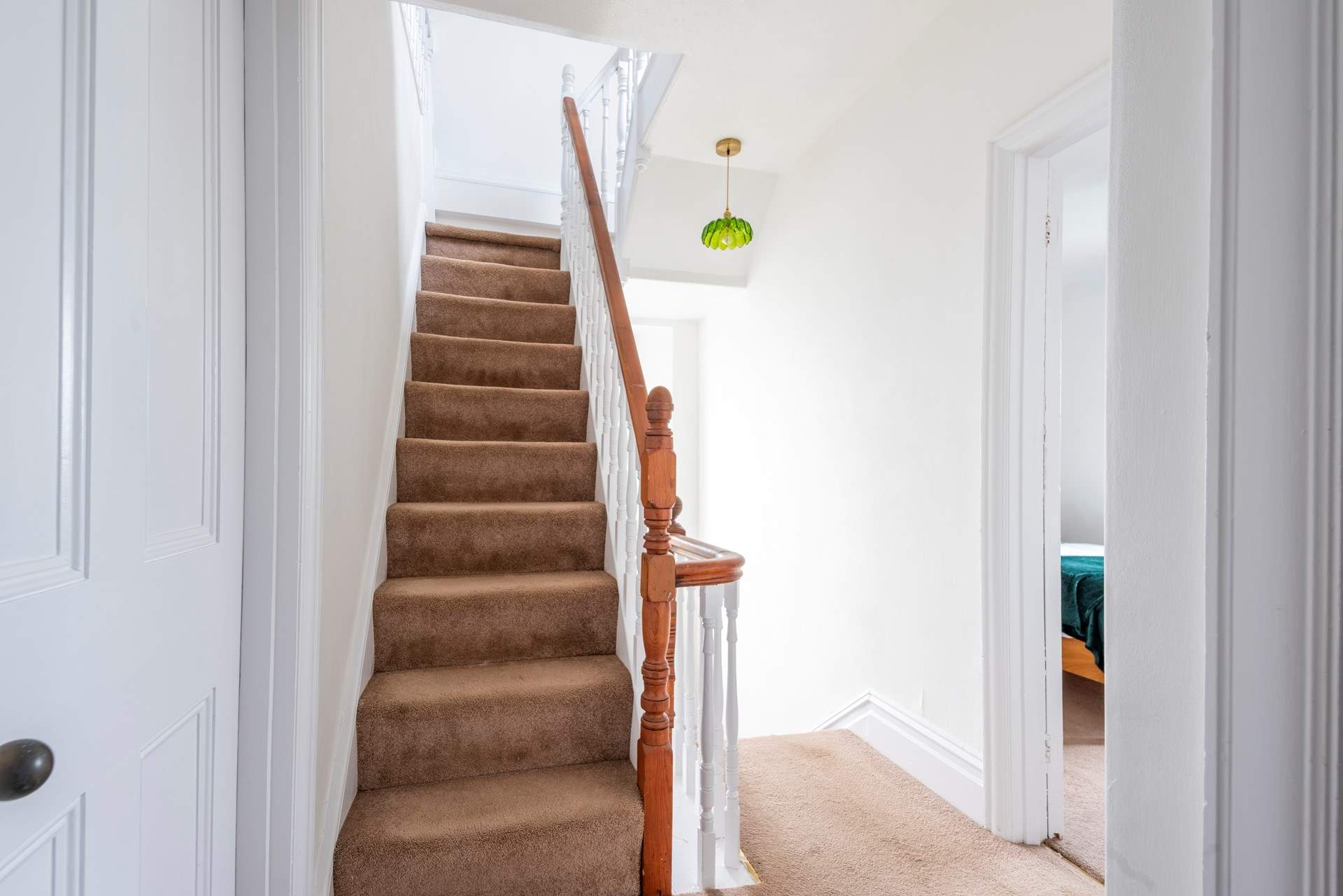 The stairs to the second floor games-room, please mind your head as you reach the top, there is an area of low ceiling.