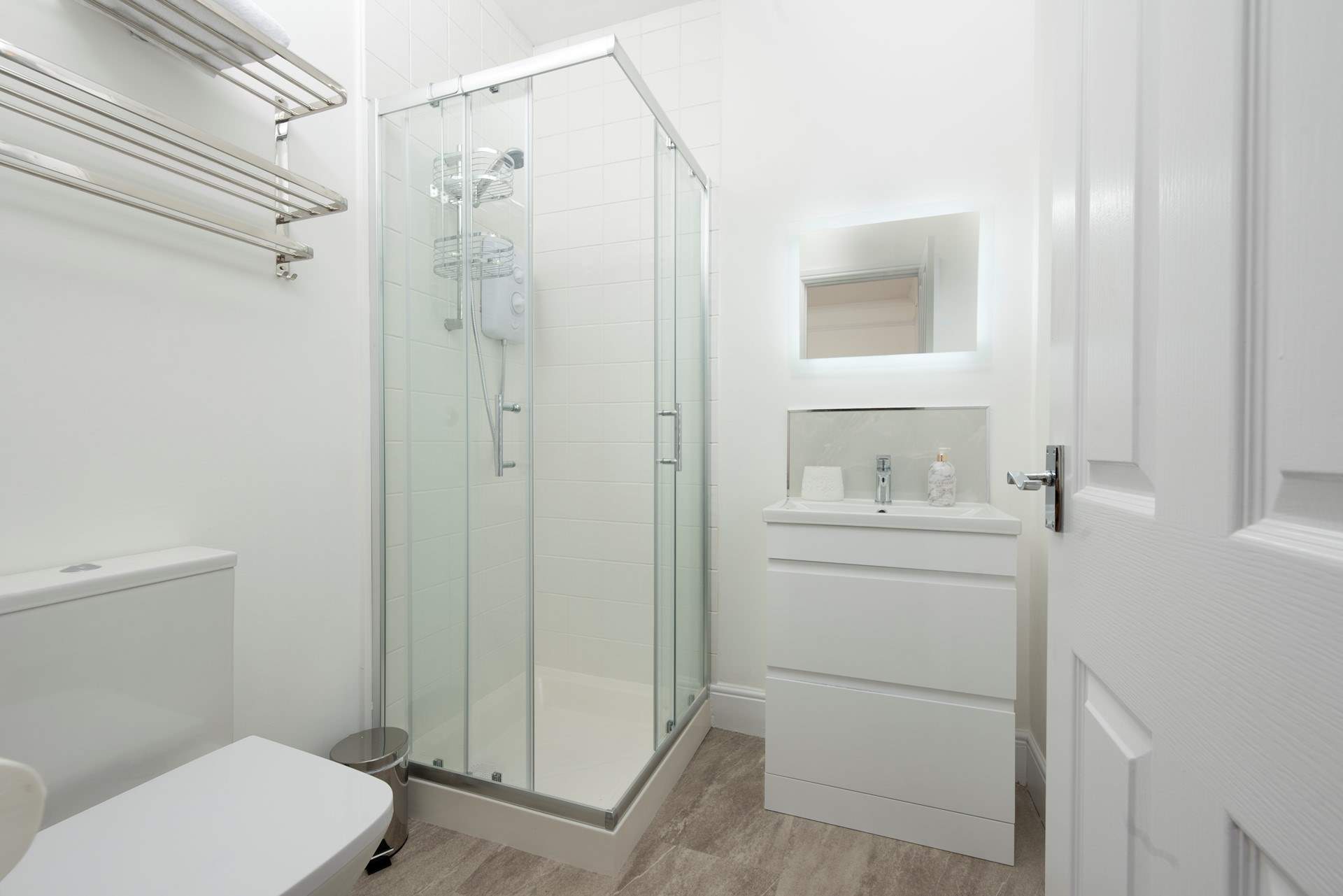The newly appointed en suite shower-room.