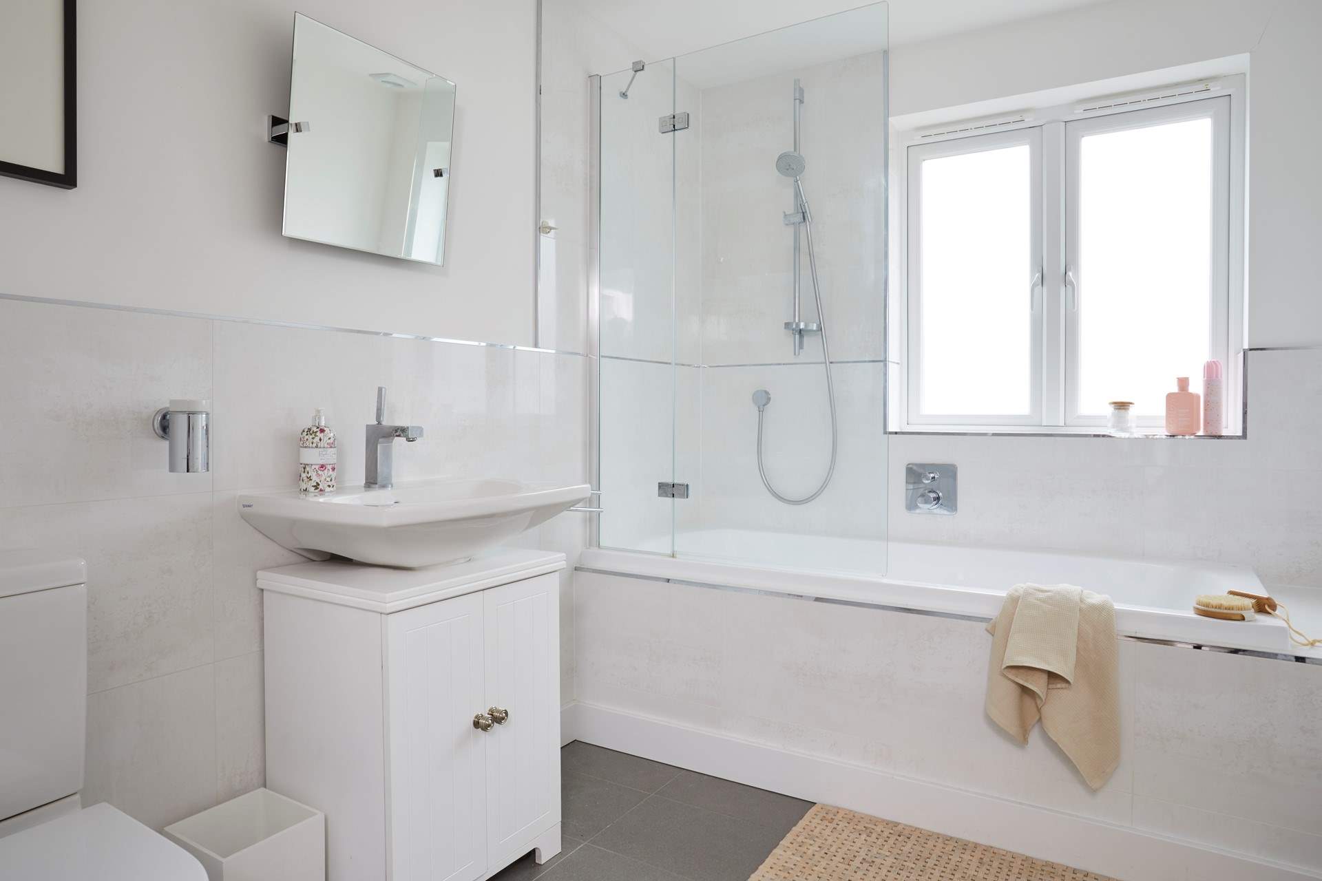 The first floor family bathroom.