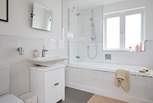 The first floor family bathroom.