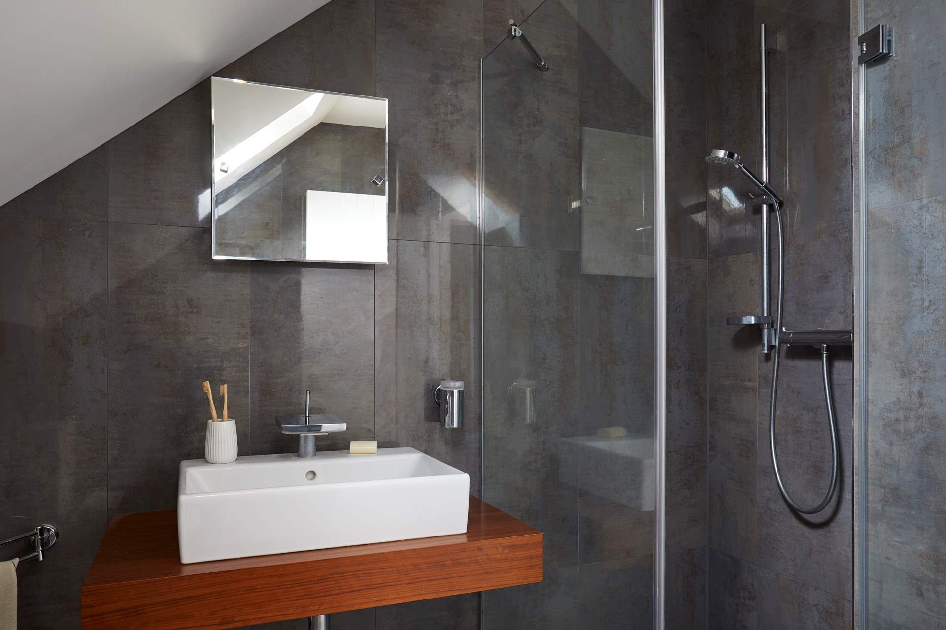 This shower-room is shared by bedrooms 3 and 4.