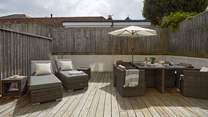 The outside space is a sun-trap, perfect for those who love the warmth of the sunshine.