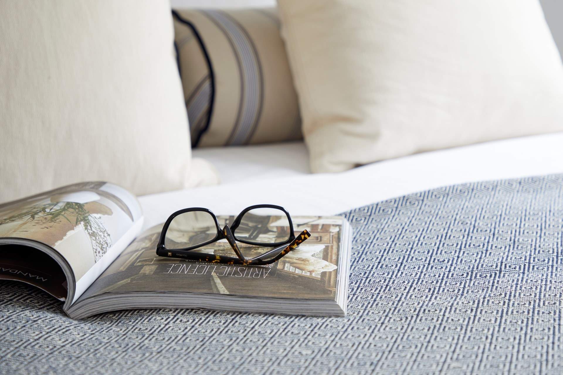 With beautiful fabrics and neutral tones.