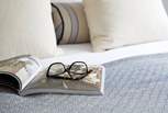 With beautiful fabrics and neutral tones.