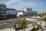 Ryde town is bustling and has lots of shops and restaurants.