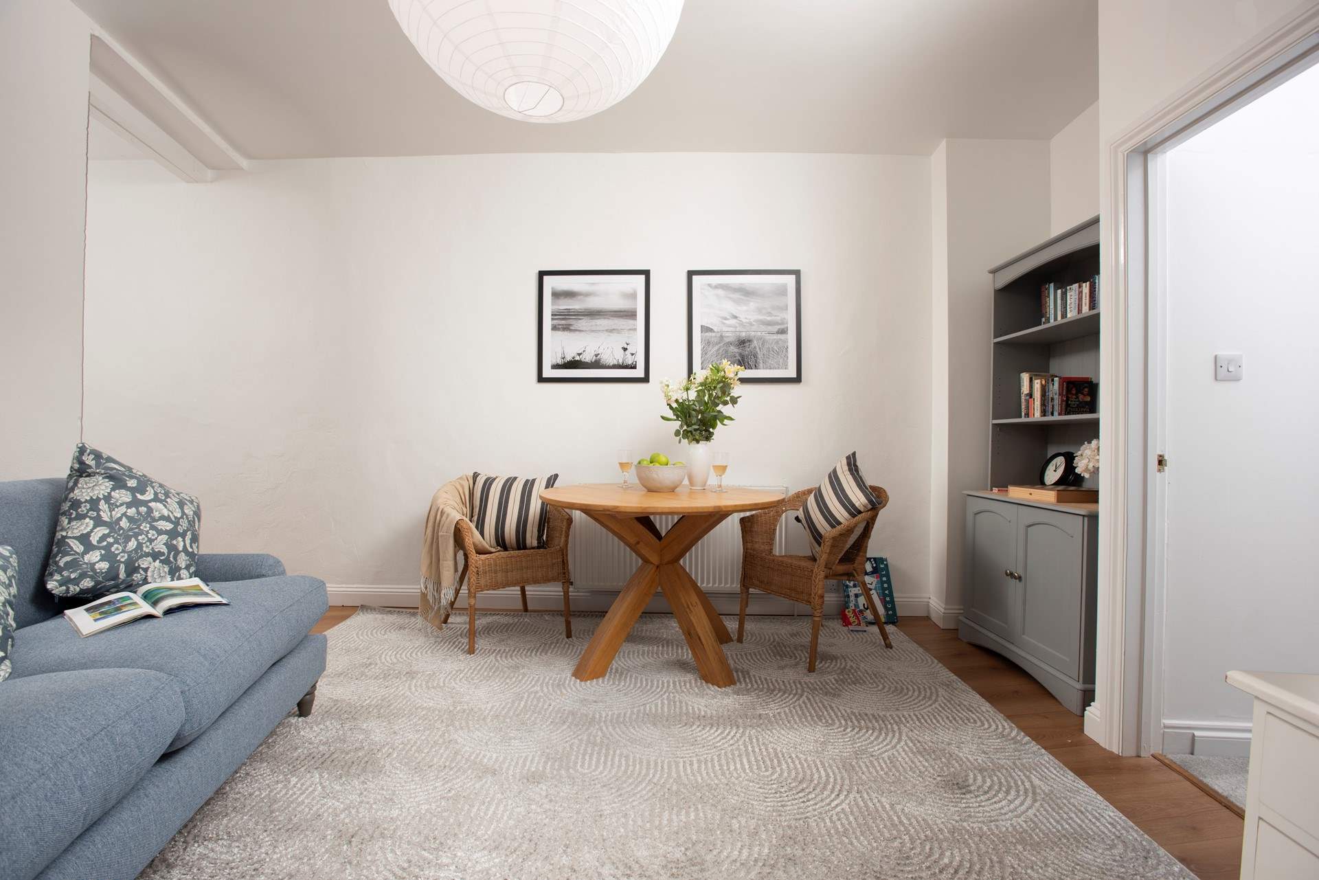 The sitting-room has the perfect dining space.