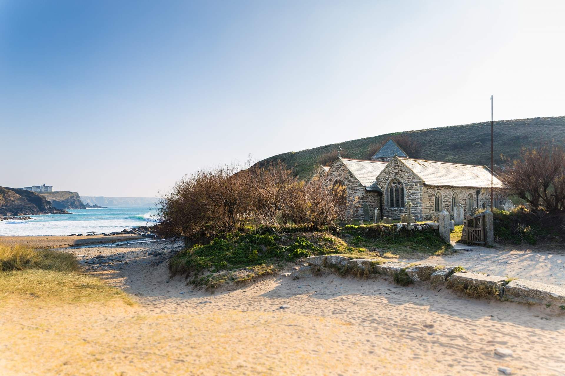 Gunwalloe beach is nearby and well known as a filming location of Poldark.