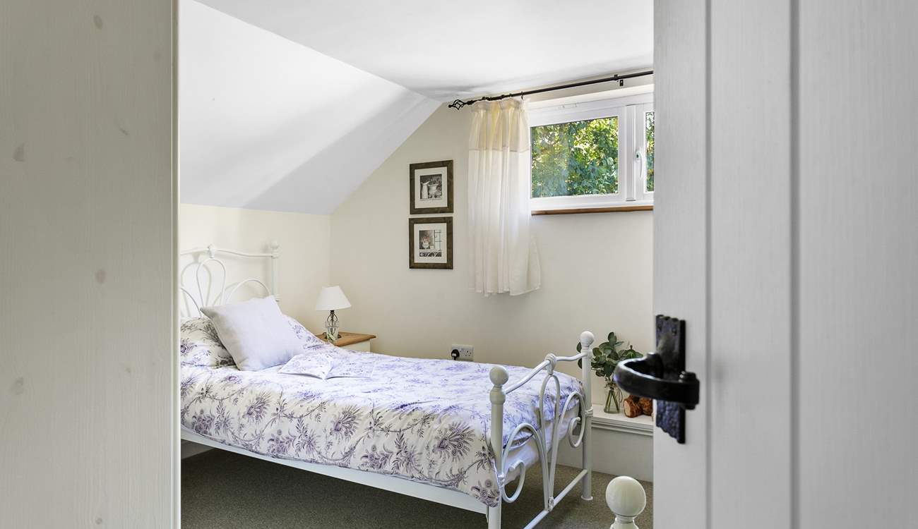 Peeking into the twin bedroom.