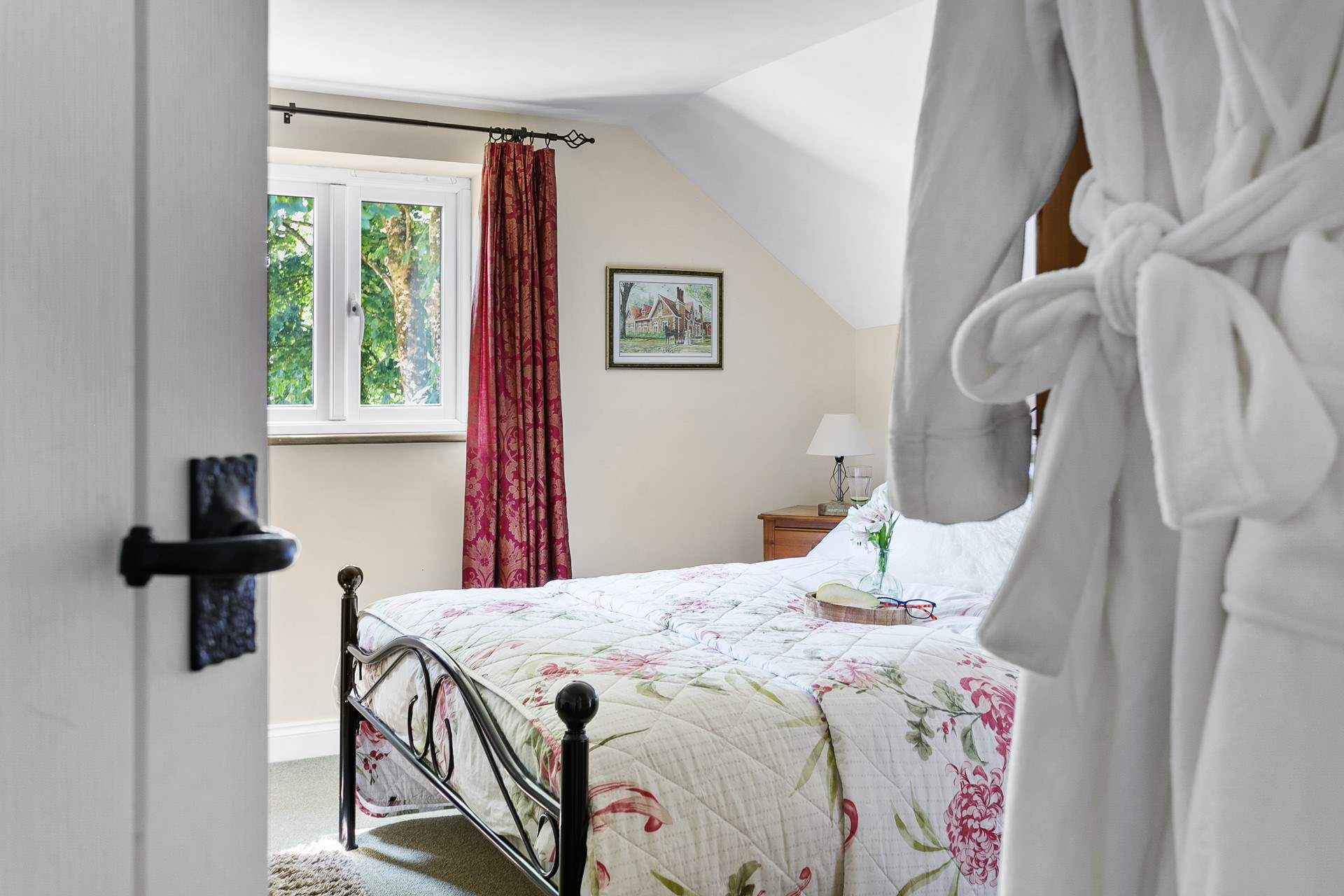 The double bedroom offers comfort and space.