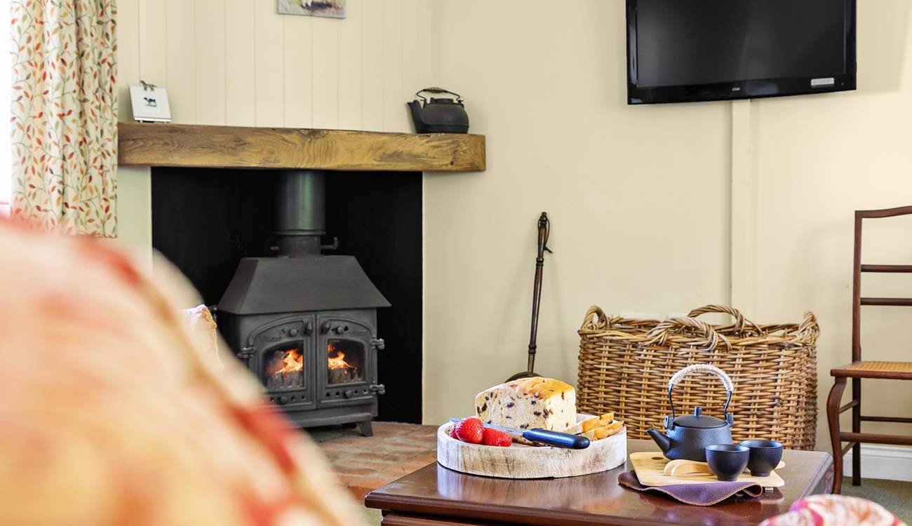 For those colder snaps the log burner will take the strain. Please note the TV has been upgraded to a Smart TV.
