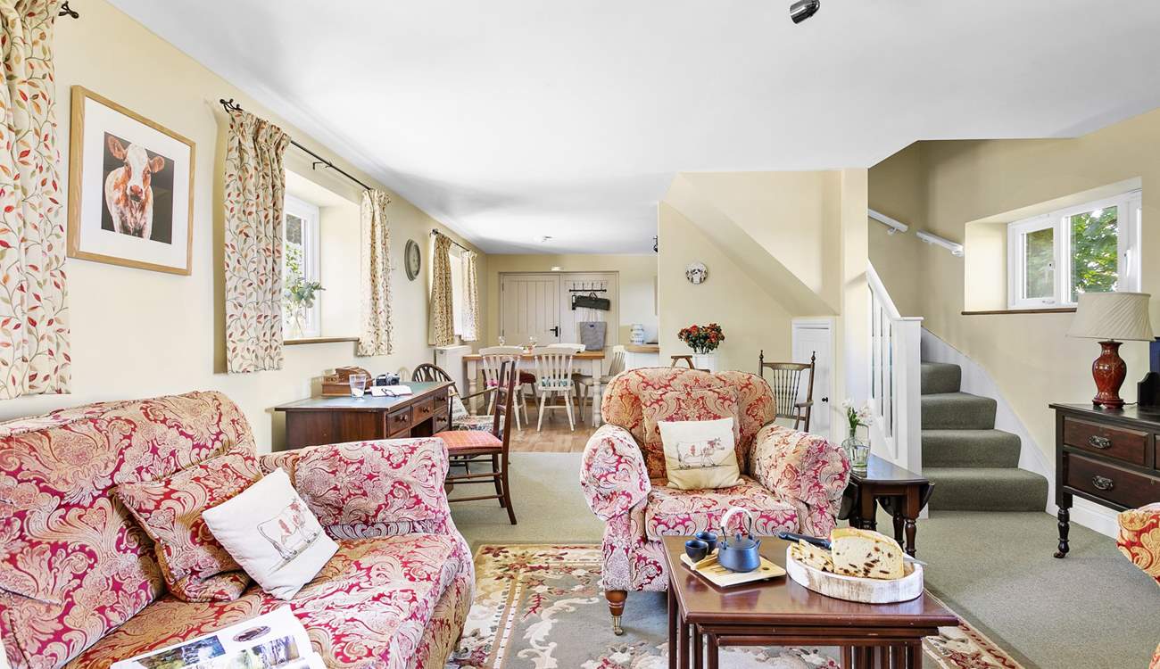 The living-room offers a traditional feeling that makes it feel like home
