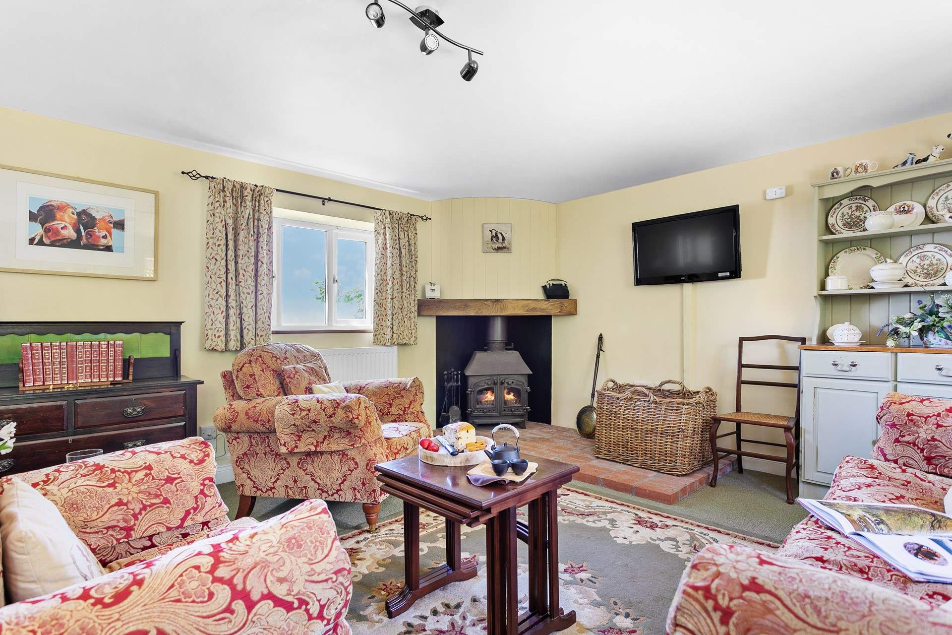 The ground floor is open plan with a cosy and welcoming sitting-area.