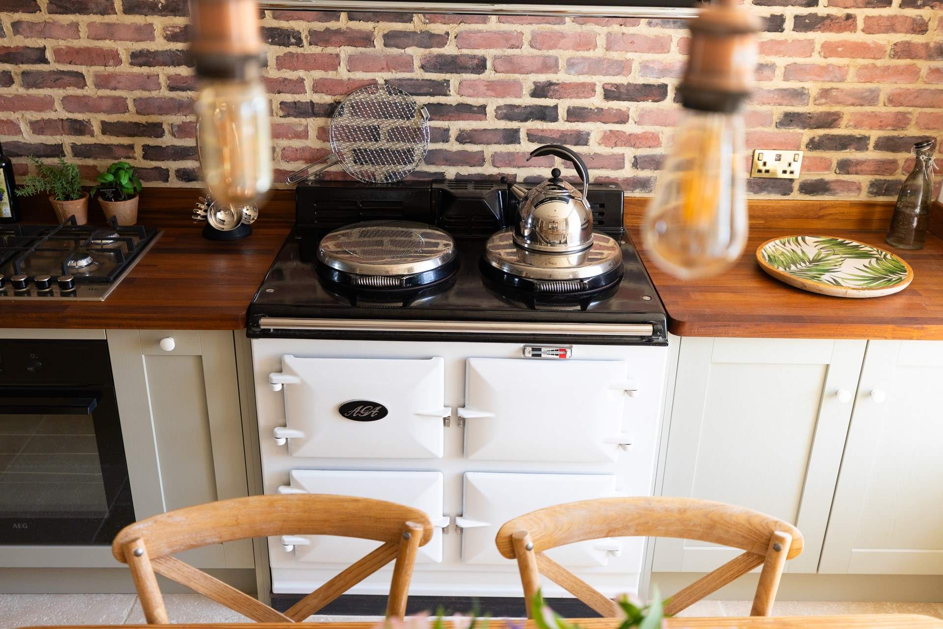 There is an Aga and oven and hob, so flexible for every aspiring chef.